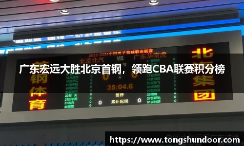 广东宏远大胜北京首钢,领跑CBA联赛积分榜